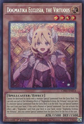 Dogmatika Ecclesia, the Virtuous (Secret Rare) (CH01-EN014) - THE CHRONICLES DECK: The Fallen & The Virtuous (All-Foil Edition) 1st Edition