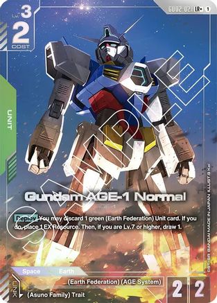 Gundam AGE-1 Normal (LR+) (GD02-021) - Dual Impact Holofoil