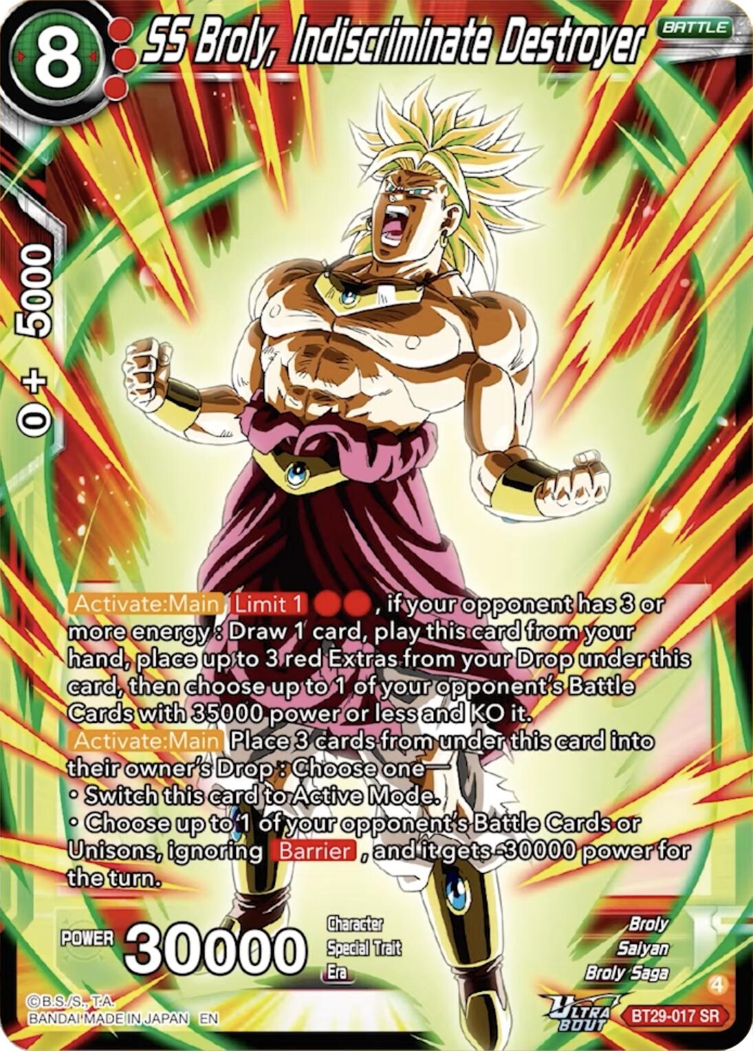 SS Broly, Indiscriminate Destroyer (BT29-017) [Fearsome Rivals]