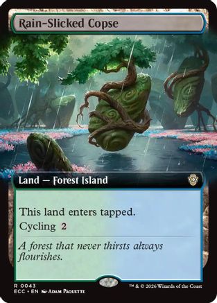 Rain-Slicked Copse (Extended Art) [Lorwyn Eclipsed Commander]