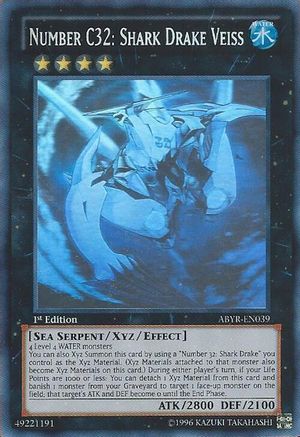 Number C32: Shark Drake Veiss (Ghost Rare) (ABYR-EN039) - Abyss Rising Unlimited