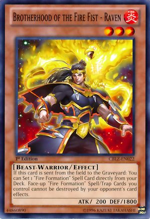 Brotherhood of the Fire Fist - Raven (CBLZ-EN022) - Cosmo Blazer 1st Edition