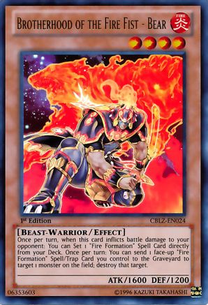 Brotherhood of the Fire Fist - Bear (CBLZ-EN024) - Cosmo Blazer Unlimited