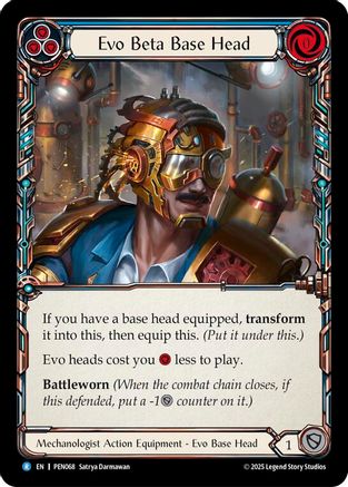 Evo Beta Base Head (Blue) (Cold Foil) [PEN068] (Compendium of Rathe)  Cold Foil