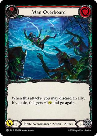 Man Overboard (Red) (Rainbow Foil) [PEN159] (Compendium of Rathe)  Rainbow Foil