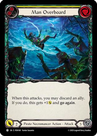 Man Overboard (Yellow) (Rainbow Foil) [PEN160] (Compendium of Rathe)  Rainbow Foil