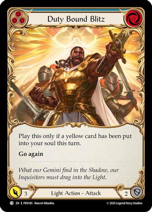 Duty Bound Blitz (Blue) (Rainbow Foil) [PEN185] (Compendium of Rathe)  Rainbow Foil