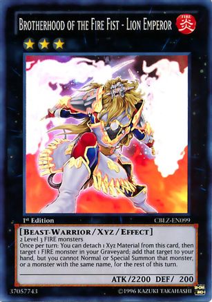 Brotherhood of the Fire Fist - Lion Emperor (CBLZ-EN099) - Cosmo Blazer Unlimited