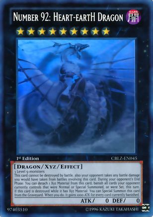 Number 92: Heart-eartH Dragon (Ghost Rare) (CBLZ-EN045) - Cosmo Blazer 1st Edition
