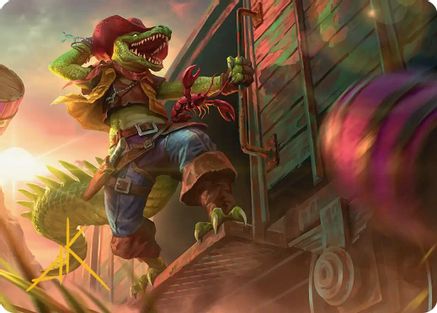 Leatherhead, Iron Gator Art Card (Gold-Stamped Signature) (ASTMT-043) - Art Series: Teenage Mutant Ninja Turtles