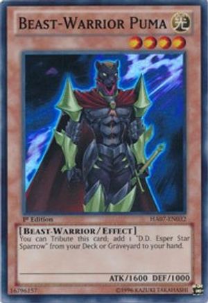 Beast-Warrior Puma (HA07-EN032) - Hidden Arsenal 7: Knight of Stars Unlimited