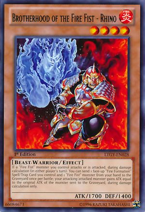 Brotherhood of the Fire Fist - Rhino (LTGY-EN028) - Lord of the Tachyon Galaxy 1st Edition