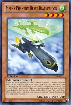 Mecha Phantom Beast Blackfalcon (LTGY-EN023) - Lord of the Tachyon Galaxy 1st Edition