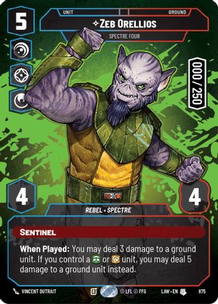 Zeb Orellios - Spectre Four (Serialized) (875) - A Lawless Time Foil