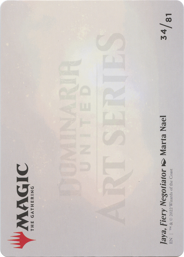 Jaya, Fiery Negotiator // Jaya, Fiery Negotiator (ADMU-034) - Dominaria United Art Series (Borderless) Foil