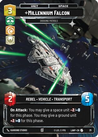 Millennium Falcon - Dodging Patrols (Foil) (25) - A Lawless Time  Weekly Play Promos Foil