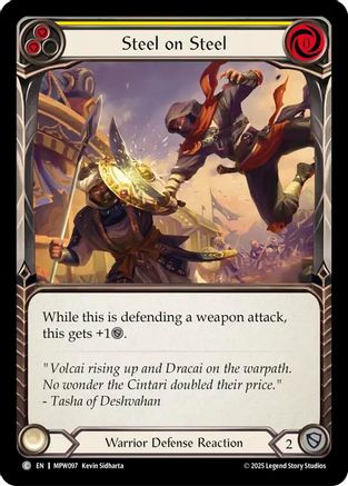 Steel on Steel (Yellow) (MPW096) - Mastery Pack Warrior Rainbow Foil