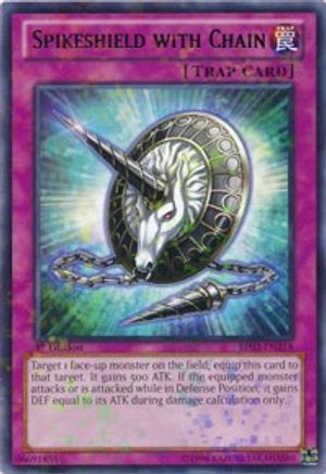 Spikeshield with Chain (Mosaic Rare) (BP02-EN214) - Battle Pack 2: War of the Giants 1st Edition