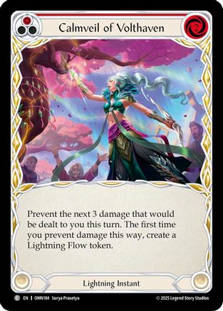 Calmveil Of Volthaven (Red) (OMN184) - Omens of the Third Age Rainbow Foil