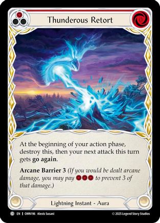Thunderous Retort (Red) (OMN196) - Omens of the Third Age Rainbow Foil
