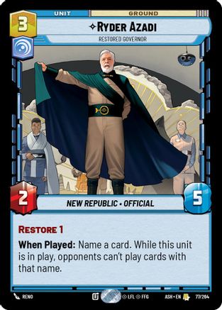 Ryder Azadi - Restored Governor (77/264) - Ashes of the Empire