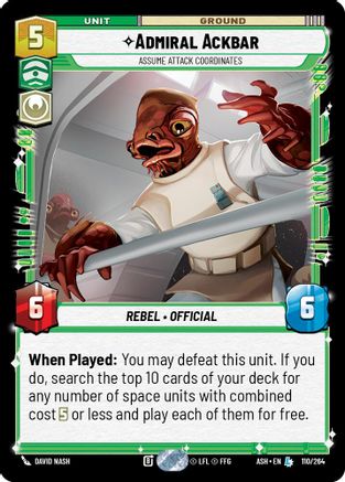 Admiral Ackbar - Assume Attack Coordinates (110/264) - Ashes of the Empire