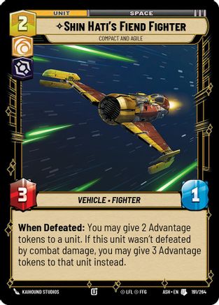 Shin Hati's Fiend Fighter - Compact and Agile (191/264) - Ashes of the Empire