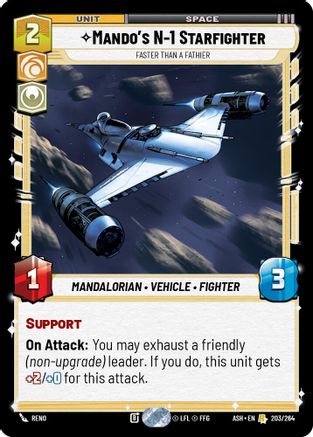 Mando's N-1 Starfighter - Faster than a Fathier (203/264) - Ashes of the Empire