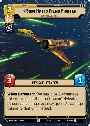 Shin Hati's Fiend Fighter - Compact and Agile (Hyperspace) (455) - Ashes of the Empire