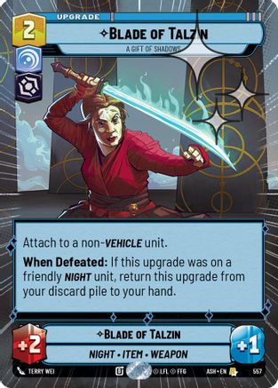 Blade of Talzin - A Gift of Shadows (Hyperspace Foil) (557) - Ashes of the Empire Foil
