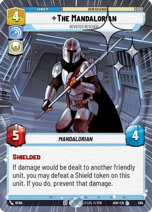 The Mandalorian - Devoted Rescuer (Hyperspace Foil) (564) - Ashes of the Empire Foil