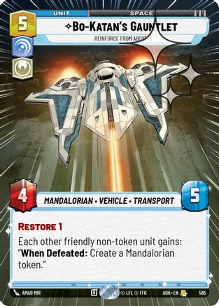 Bo-Katan's Gauntlet - Reinforce from Above (Hyperspace Foil) (565) - Ashes of the Empire Foil