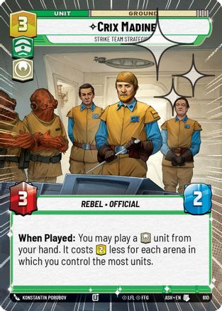 Crix Madine - Strike Team Strategist (Hyperspace Foil) (610) - Ashes of the Empire Foil