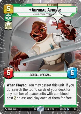 Admiral Ackbar - Assume Attack Coordinates (Hyperspace Foil) (612) - Ashes of the Empire Foil