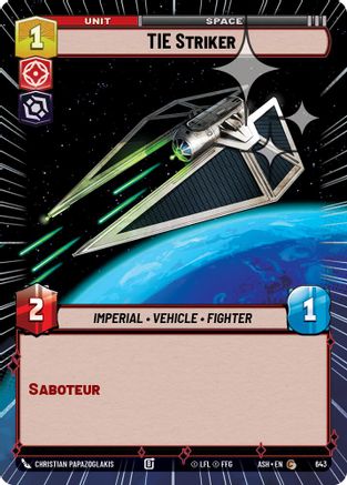 TIE Striker (Hyperspace Foil) (643) - Ashes of the Empire Foil