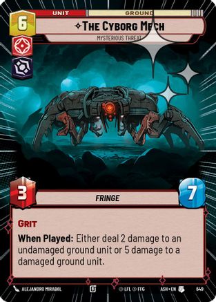 The Cyborg Mech - Mysterious Threat (Hyperspace Foil) (649) - Ashes of the Empire Foil