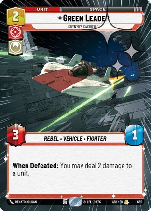Green Leader - Crynyd's Sacrifice (Hyperspace Foil) (655) - Ashes of the Empire Foil