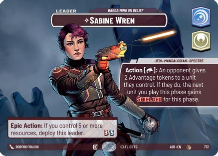 Sabine Wren - Bargaining on Belief (Showcase) (772) - Ashes of the Empire Foil