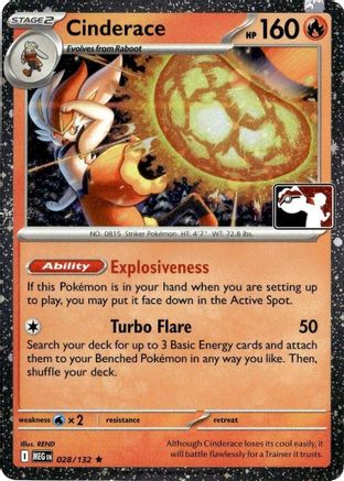 Cinderace 028/132  - Holofoil Prize Pack Series Cards - Rare