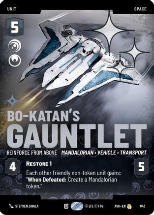 Bo-Katan's Gauntlet - Reinforce from Above (Prestige Foil) (843) - Ashes of the Empire Foil