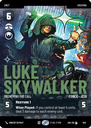 Luke Skywalker - Answering the Call (Prestige Foil) (848) - Ashes of the Empire Foil