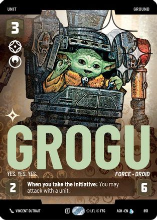 Grogu - Yes. Yes. Yes. (Prestige Foil) (851) - Ashes of the Empire Foil
