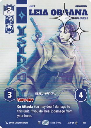 Leia Organa - Vigilant for Danger (Prestige Foil) (866) - Ashes of the Empire Foil