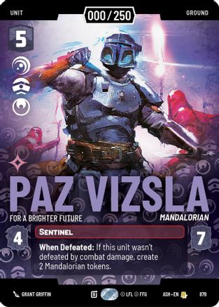 Paz Vizsla - For a Brighter Future (Serialized) (879) - Ashes of the Empire Foil