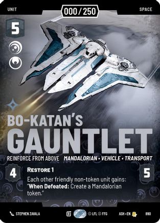 Bo-Katan's Gauntlet - Reinforce from Above (Serialized) (890) - Ashes of the Empire Foil