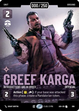 Greef Karga - Introductions are in Order (Serialized) (896) - Ashes of the Empire Foil