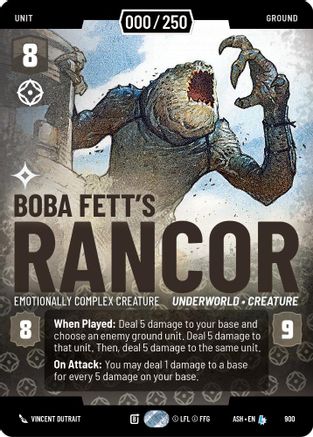 Boba Fett's Rancor - Emotionally Complex Creature (Serialized) (900) - Ashes of the Empire Foil