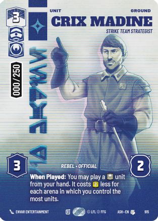 Crix Madine - Strike Team Strategist (Serialized) (915) - Ashes of the Empire Foil