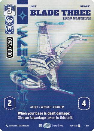 Blade Three - Bane of the Devastator (Serialized) (919) - Ashes of the Empire Foil