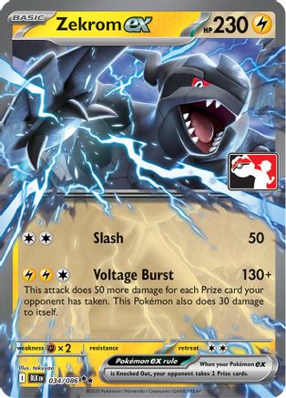 Zekrom ex 034/086  - Holofoil Prize Pack Series Cards - Double Rare